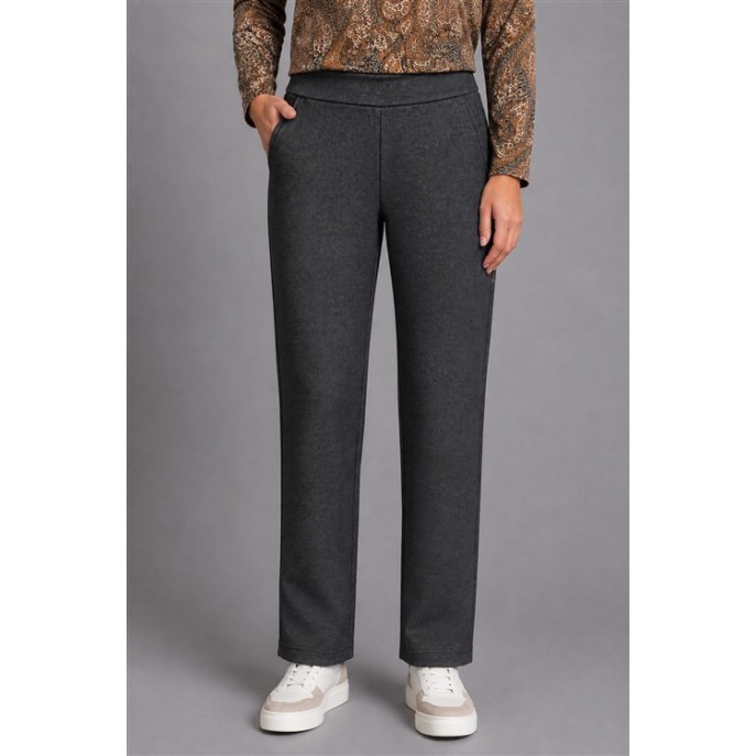 Micha Broek 122841 elastische taille Charcoal Melée Micha Broek 122841 elastische taille Charcoal Melée